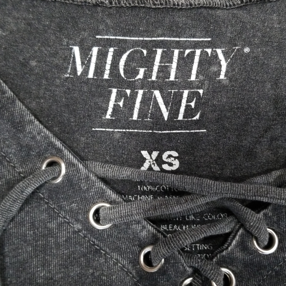 Mighty Fine Lace up Acid wash Tshirt - Picture 5 of 7